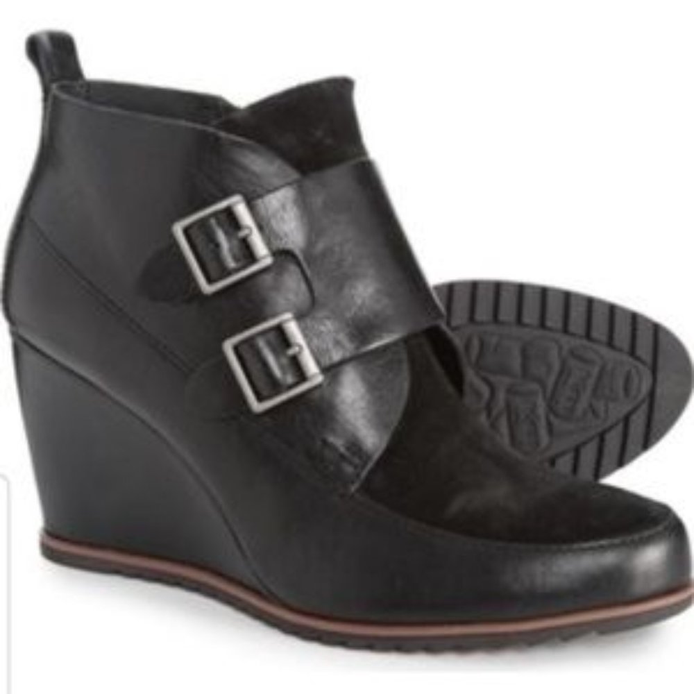 KORKS Hanska Wedge Monk Strap Ankle Bootie